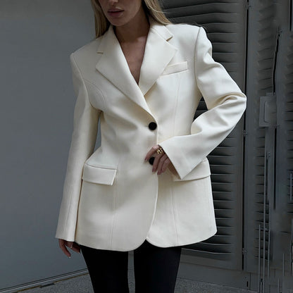 Formelle Blazerjacke mit gekerbtem Ausschnitt für Damen