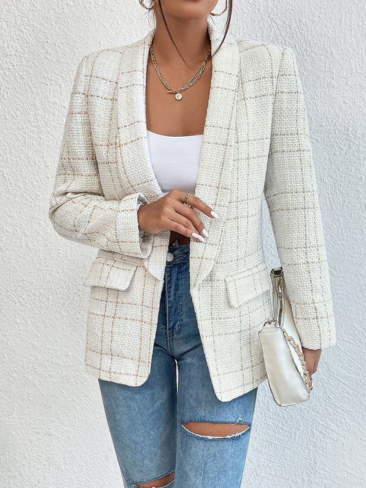 Plus Size karierter Damenblazer