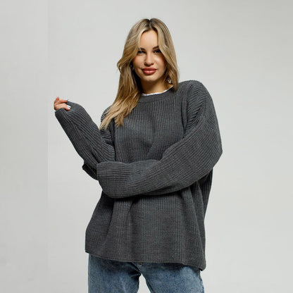 Lockerer Freizeit-Strickpullover für Damen